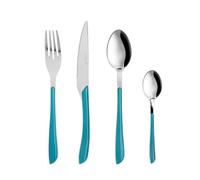 Lot de 24 couverts acier manche bleu Aphrodite