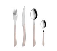 Lot de 24 couverts acier poignée rose Aphrodite