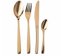 Lot de 24 couverts en acier Manhattan finition brillante or
