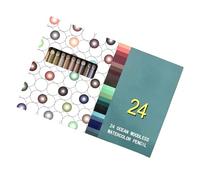 Lot de 24 crayons aquarelle pour artistes et enfants - Peinture artistique sans bois - Crayons de couleur solubles dans l'eau - Bâton aquarelle sans bois