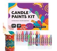 Lot de 24 crayons de cire acrylique 3D pour bougies et tissus, application lisse, résistant à la décoloration, pour la fabrication de bougies de Noël, décoration de fête d'anniversaire, ateliers