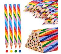Lot de 24 Crayons Multicolores Arc-en-Ciel pour Enfants et Adultes - Crayons de Couleur Triangulaires Non Toxiques Pré-Aiguisés - Idéal Coloriage École Bureau Activités Créatives Dessin et Cadeau Arti