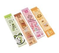 Lot de 24 crayons sur le thème des animaux - 4 boîtes (ours/panda/loutre/cheval) fournitures scolaires pré-taillées pour étudiants, joli ensemble de collection pour enfants