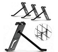 Lot de 24 crochets à double grille pour panneau mural - Crochets muraux de 10,2 cm avec crochet supplémentaire sur le bas - Crochets muraux durables pour accrocher des accessoires de grille de vente