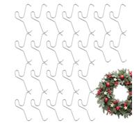Lot de 24 crochets de suspension en acier inoxydable sans perçage pour couronnes de Noël, guirlandes,