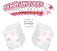 Lot de 24 cœurs roses en papier de graines à planter avec graines de fleurs sauvages - Cadeau pour fête prénuptiale, cadeau de mariage, anniversaire, souvenir de jardin, laissez l'amour grandir