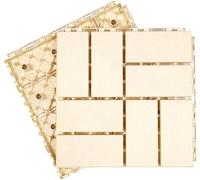 Lot de 24 Dalles de terrasse carrées Composites emboîtables en Plastique 30,5 x 30,5 cm - Temps - Carreaux de terrasse à Clipser Ensemble - avec Tapis en Caoutchouc(Bianco,8 Stripes)