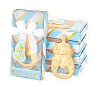 Lot de 24 décapsuleurs pour bébé, cadeaux de fête prénatale, cadeaux de fête prénatale, décorations souvenirs pour invités (bleu, 24)