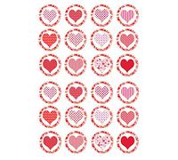 Lot de 24 décorations comestibles en forme de cœur pour la Saint-Valentin et le mariage avec cadre rouge