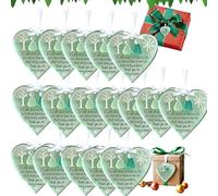 Lot de 24 décorations d'amitié en verre de mer en forme de cœur, décoration 3D en verre de mer, décoration en forme de cœur pour sapin de Noël, cadeau d'amitié unique et intemporel, cadeau souvenir