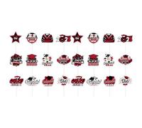 Lot de 24 décorations de cupcake - Décoration de gâteau de remise de diplôme - Accessoires en papier texturé - Pour fêtes de fin d'études