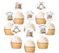 Lot de 24 décorations de cupcakes sur le thème du livre d'histoires - Décorations de fête prénuptiale - Un nouveau chapitre commencera bientôt - Décoration de gâteau pour filles - Livre d'histoires