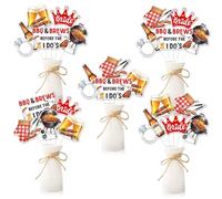 Lot de 24 décorations de fête « BBQ and Brews Before I Do » pour centre de table sur le thème du barbecue, décoration de table de fête prénuptiale, barbecue, couronne de bière, enterrement de vie de
