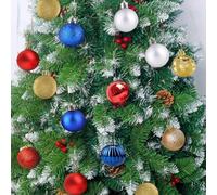 Lot de 24 décorations de Noël incassables à suspendre pour sapin et célébrations festives (bleu lac)