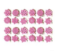 Lot de 24 décorations en bois en forme de flocon de neige conçues pour la décoration de vacances et la personnalisation à faire soi-même, avec breloque rustique et corde de jute pour suspendre un