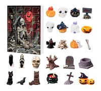 Lot de 24 décorations fantômes d'Halloween effrayantes pour l'avent, 26 x 18 x 3 cm, décoration saisonnière pour dortoir, école, bureau, maison hantée et décoration d'automne, affichage de vacances