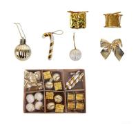 Lot de 24 décorations légères pour sapin de Noël Doré brillant | Construction en plastique robuste, couleur résistante à la décoloration, réutilisable pendant des années