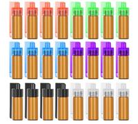 Lot de 24 distributeurs d'assaisonnements portables avec cuillère intégrée, 6 ml de pots à épices pour le camping, ensemble de pots à épices en verre
