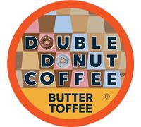 Lot de 24 dosettes de café aromatisées à double beignet, café caramel au beurre, portion unique, café torréfié moyen pour cafetières Keurig K Cup