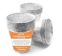 Lot de 24 doublures jetables en aluminium et revêtement de seau à graisse pour Pit Boss Grills 67292 Foil, Oklahoma Joe's 9518545P06, Ironwood, Flatrock, Recteq Grand seau etc. 16 x 15,2 cm
