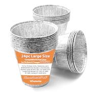 Lot de 24 doublures jetables en aluminium et sacs de seau à graisse pour Pit Boss Grills 67292 Foil, Traeger BAC608 Gril et Frêne, Bois de fer, Flatrock, Recteq Grand seau etc. 16 x 15,2 cm Gobelet