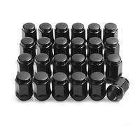 Lot de 24 écrous de roue noirs avec douille d'écrou de roue pour LandCruiser, Prado et Ford, extrémité fermée bombée avec siège conique à 60 degrés pour un montage sûr