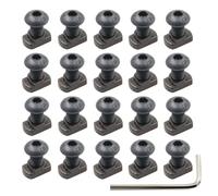 Lot de 24 écrous en T Mlok M5 et vis de rechange en acier, pour installation d'accessoires de système Mlok, avec clé Allen (capuchon à tête M5)