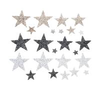Lot de 24 écussons thermocollants en forme d'étoile en strass pour jeans, chapeaux, sacs, vêtements, jeans et sacs