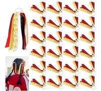 Lot de 24 élastiques à cheveux pour filles - Accessoires cheveux de basket-ball pour filles - Ruban de basket-ball - Élastiques de support - Chouchous de basket-ball pour filles (rouge)