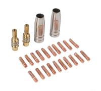 Lot de 24 embouts de soudage MIG pour torche AK15 MB15 avec embouts de protection et tiges de connexion 0,6 0,8 0,9 1,0 1,2 mm