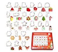 Lot de 24 Emporte-Pièces de Noël, Noël en Acier Inoxydable Moule à Biscuits Cookies, pour Décoration de Fondant Biscuit Cookie Pâtisserie