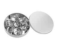 Lot de 24 emporte-pièces en acier inoxydable en forme de cœur, de fleur, d'étoile, de forme ronde, rectangulaire, triangulaire, ovale, avec boîte en fer, pour pâtisserie, fondant, pâtisserie