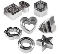 Lot de 24 emporte-pièces en forme de cœur, d'étoile, de fleur, en acier inoxydable