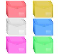 Lot de 24 enveloppes en plastique transparentes MerryNine A4 pour l'école, la maison, le travail, le bureau