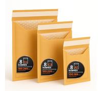 Lot de 24 enveloppes matelassées en papier kraft blanc ou les deux - Fermeture autocollante - Enveloppes en papier avec bulles intérieures - Idéal pour les envois - Lot S - Ofituria (kraft, 24