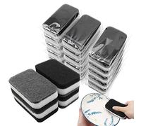 Lot de 24 éponges de cuisine emballées individuellement, anti-rayures, sans odeur, pour laver la vaisselle, nettoyer la vaisselle, les appartements de voyage (noir)