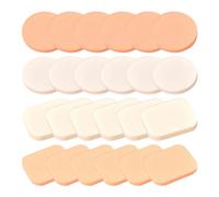 Lot de 24 éponges de maquillage - Pompon à poudre rond - Pompon carré - Éponge de maquillage humide et sèche - Convient pour crème BB et poudre, fond de teint (blanc + couleur chair)