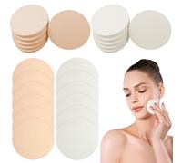 Lot de 24 éponges de maquillage rondes de 5,6 cm en latex doux, lavables et réutilisables - Pour application de maquillage sèche et humide