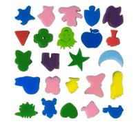 Lot de 24 éponges en forme d'animaux pour enfants, éponges à peindre, kit de peinture pour enfants, éponges mignonnes en forme d'animaux, outils de peinture créatifs