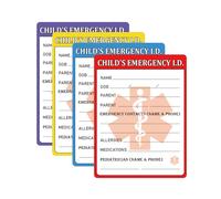 Lot de 24 étiquettes autocollantes I.C.E. en cas d'urgence pour siège de voiture 10,2 x 7,6 cm, informations médicales, étiquettes pour siège auto pour enfant