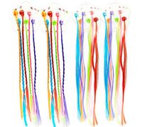 Lot de 24 extensions de cheveux pour enfants avec pinces à cheveux, extensions de cheveux à clipser, pour fête, festival, décoration, cadeaux, performance