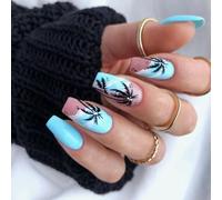 Lot de 24 faux ongles à coller - Brillant - Couverture complète - Dégradé de couleur - Accessoires de manucure pour femme