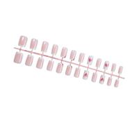 Lot de 24 faux ongles à coller, longueur moyenne, cœur scintillant, couverture complète, pointe française, à presser, accessoires de manucure