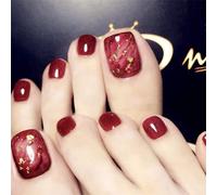 Lot De 24 Faux Ongles À Coller Rouge Brillant Avec Outils De Personnalisation Pour Un Ajustement Et Un Style Parfaits