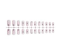Lot de 24 faux ongles à pois, courts métrages, couverture complète, faux ongles, élégant bâton sur les ongles, noir en forme de cœur, presse sur les ongles