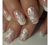 Lot de 24 faux ongles à presser à bout carré - Faux acrylique - Couvrance complète - Pour femme - Transparent
