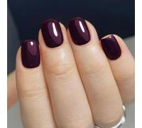 Lot de 24 faux ongles à presser - Avec designs brillants - Mode Ungue Art Decors - En acrylique - Courts - Carrés - À coller - En acrylique - Vêtements de bureau - Prêts à l'emploi