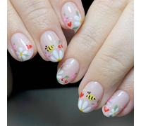 Lot de 24 faux ongles à presser avec pointe carrée en acrylique