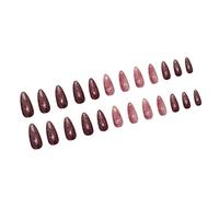 Lot de 24 faux ongles à presser en acrylique avec dégradé d'amande pour femme