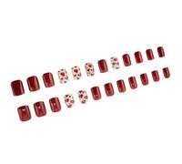 Lot de 24 faux ongles à presser en acrylique effet œil de chat pour femmes et filles